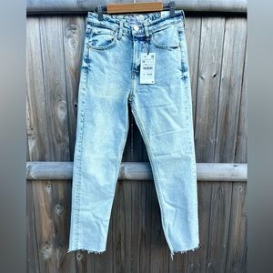 NWT Zara Slim Jeans Light Blue High Rise Ankle Length